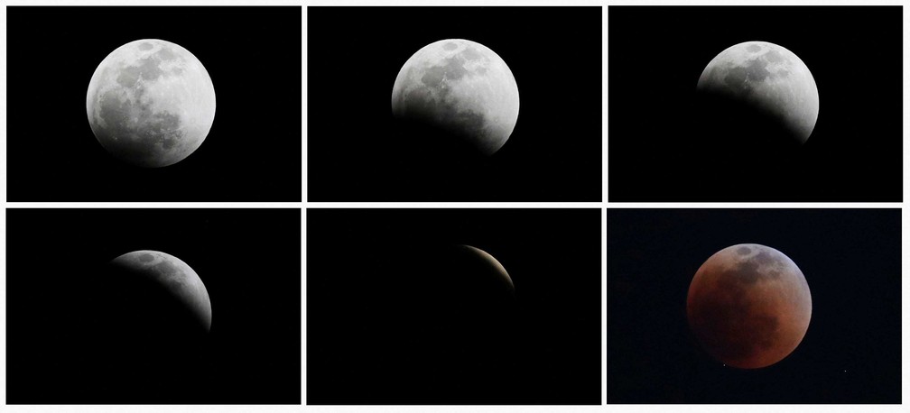 Montagem durante eclipse visto na Cidade do México — Foto: Edgard Garrido /Reuters
