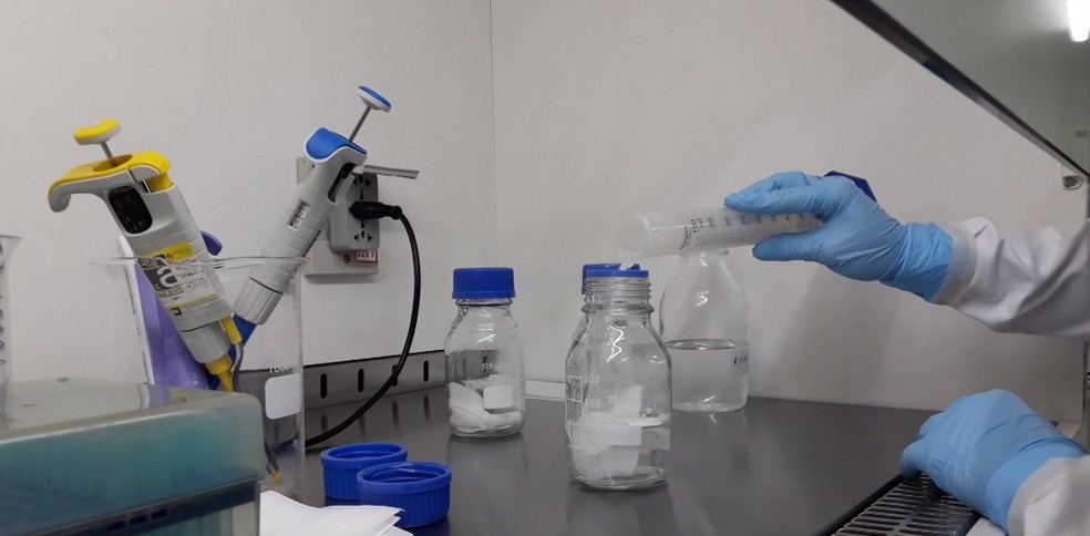 Testes de SARS-Cov-2 é realizado em tecidos — Foto: Divulgação Nanox