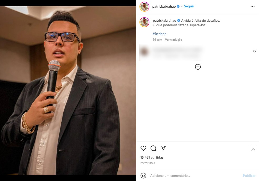 Imagem do Instagram de Patrick Abrahão, preso nesta quarta-feira (19) — Foto: Reprodução/ Instagram