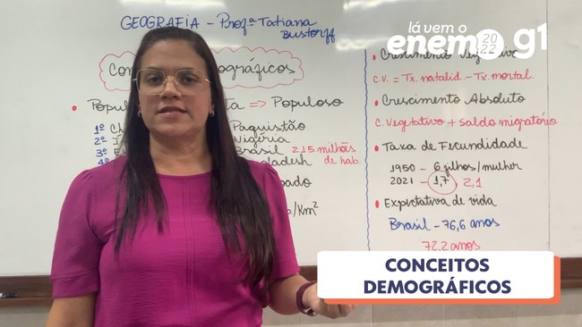 Lá Vem o Enem: professora de geografia fala sobre conceitos demográficos