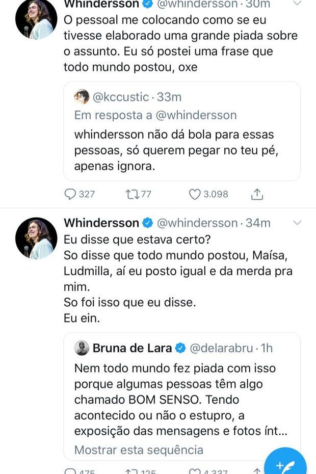 Whindersson Nunes brinca com meme de Neymar e divide opiniões (Foto: reprodução/Instagram)