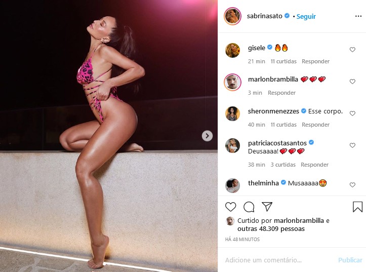 Sabrina Sato recebe elogio de famosas (Foto: Reprodução / Instagram)