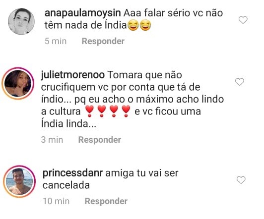 Comentários na foto de Aline Riscado (Foto: Reprodução/Instagram)