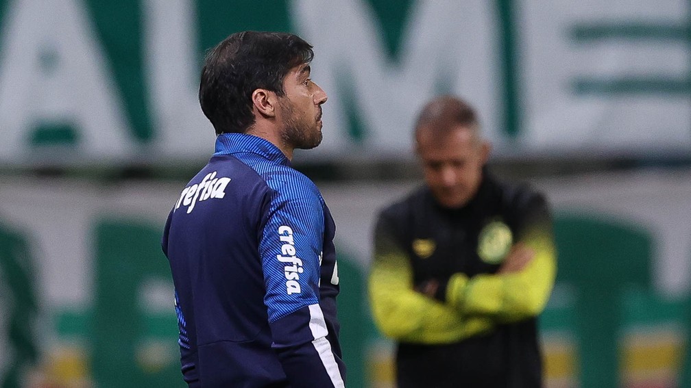 Abel Ferreira, do Palmeiras, na partida contra o Mirassol — Foto: Cesar Greco / Ag. Palmeiras