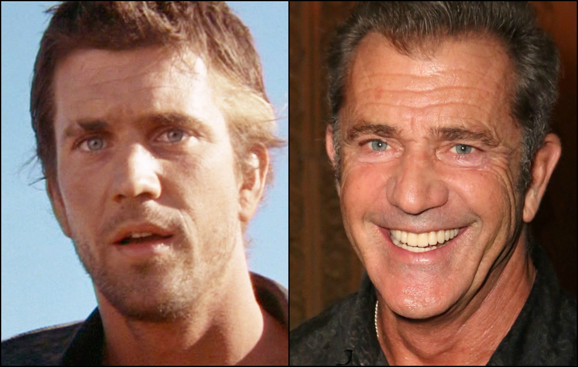 Mel Gibson ontem e hoje: você acha que ele mudou bastante? (Foto: Reprodução e Getty Images)