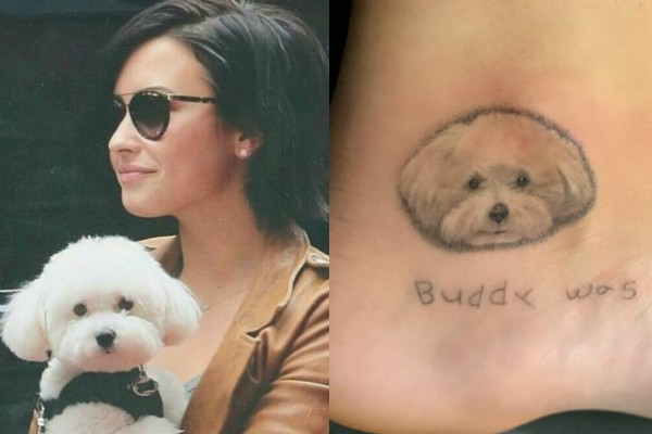 Demi Lovato e sua tatuagem em homenagem ao Buddy (Foto: Reprodução Instagram)