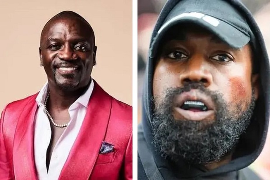 Os rappers Akon e Kanye West