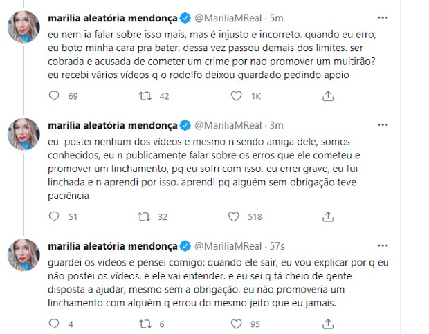 Publicações de Marília Mendonça (Foto: Reprodução/Twitter)