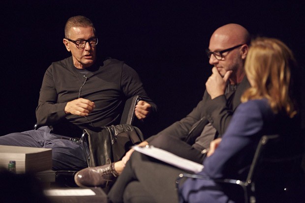 Domenico and Stefano in conversation with Sarah Mower at London’s Central Saint Martins (Foto: Dolce & Gabbana)