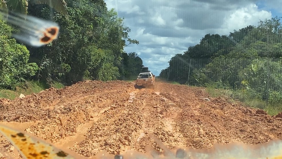 Atoleiros na BR-319 — Foto: Rede Amazônica