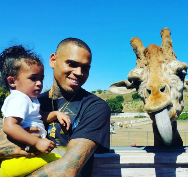 Chris Brown e sua filha durante um passeio no zoológico (Foto: Reprodução/Instagram)