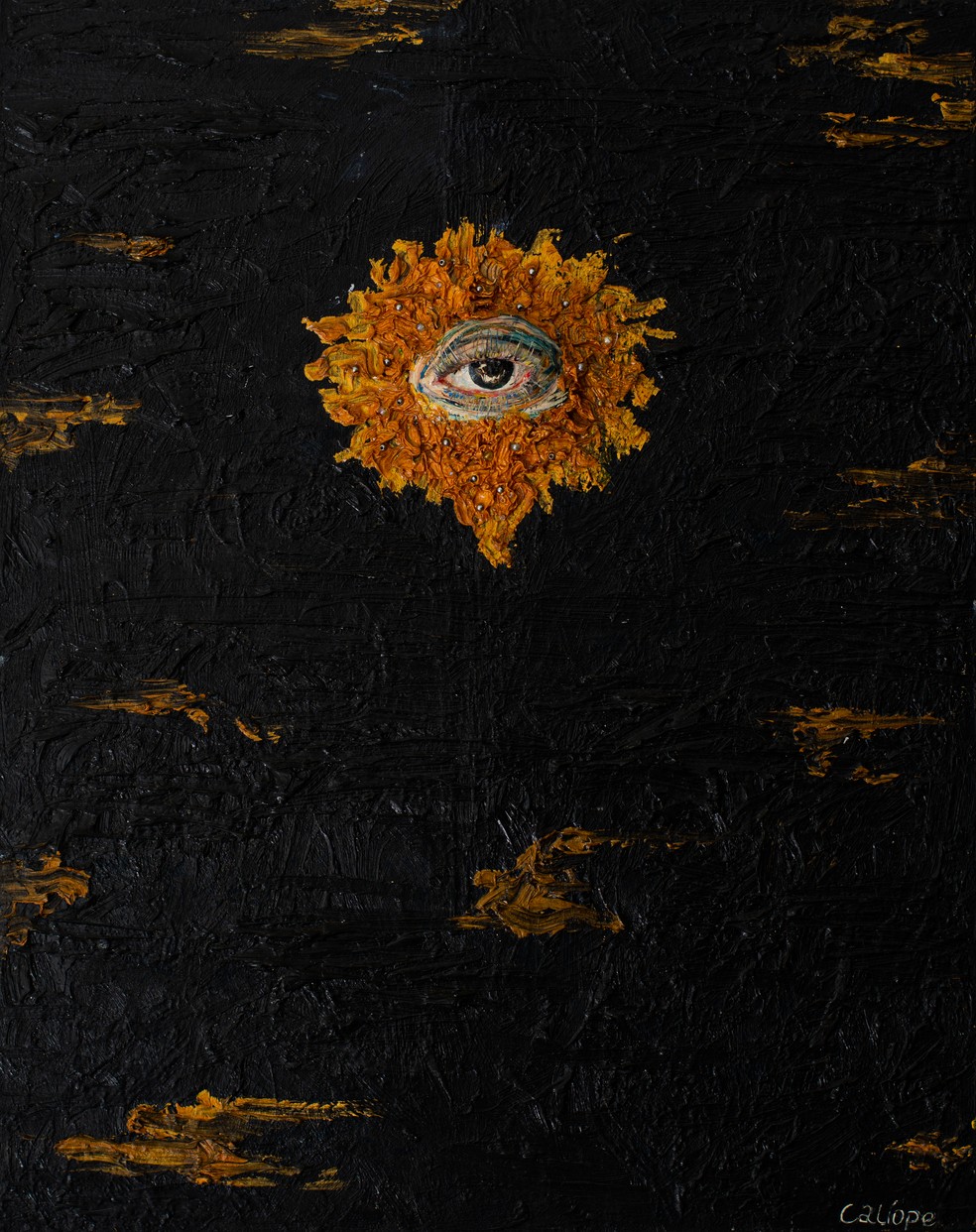 Quadro Holofote, da artista Pâmela Calíope — Foto: Silas Júnior