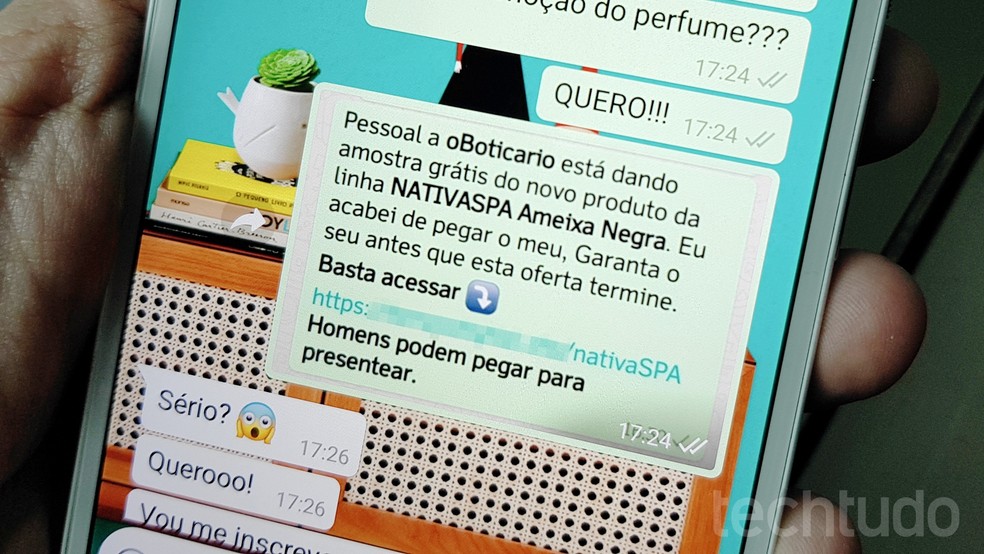 o-boticario-nativa-spa-marca Golpe no WhatsApp usa promoção de O Boticário como isca, alerta PSafe
