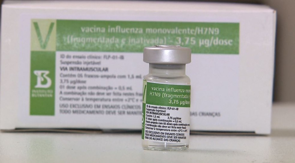 Vacina contra o vírus H7N9, em testes no Hospital das Clínicas de Ribeirão Preto (SP) — Foto: Reprodução/EPTV
