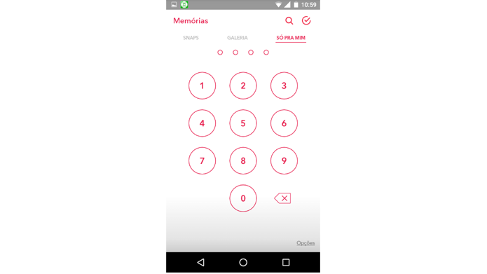 Aplicativo pede senha para acessar snaps protegidos (Foto: Reprodução/Snapchat)