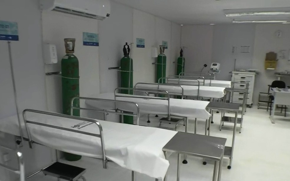Grip&aacute;rio no bairro de S&atilde;o Crist&oacute;v&atilde;o come&ccedil;a a receber pacientes &mdash; Foto: Reprodu&ccedil;&atilde;o/TV Bahia