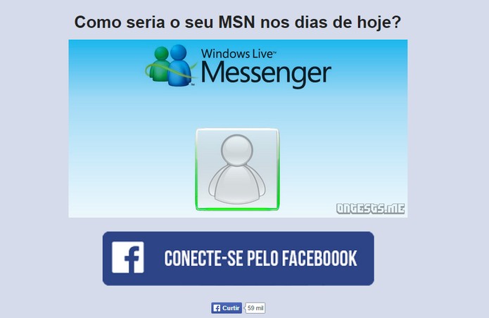 Site da OnTests simula como seria o seu MSN Live Messenger atualmente (Foto: Reprodução/Barbara Mannara)
