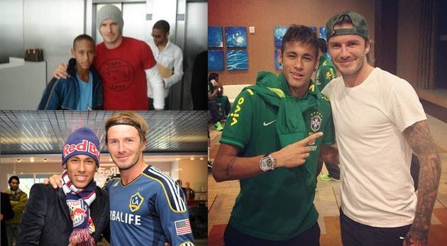 David Beckham e Neymar (Foto: reprodução Facebook)
