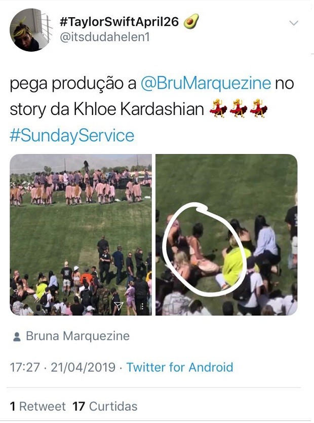 Bruna Marquezine nos stories de Khloé (Foto: Reprodução/Instagram)