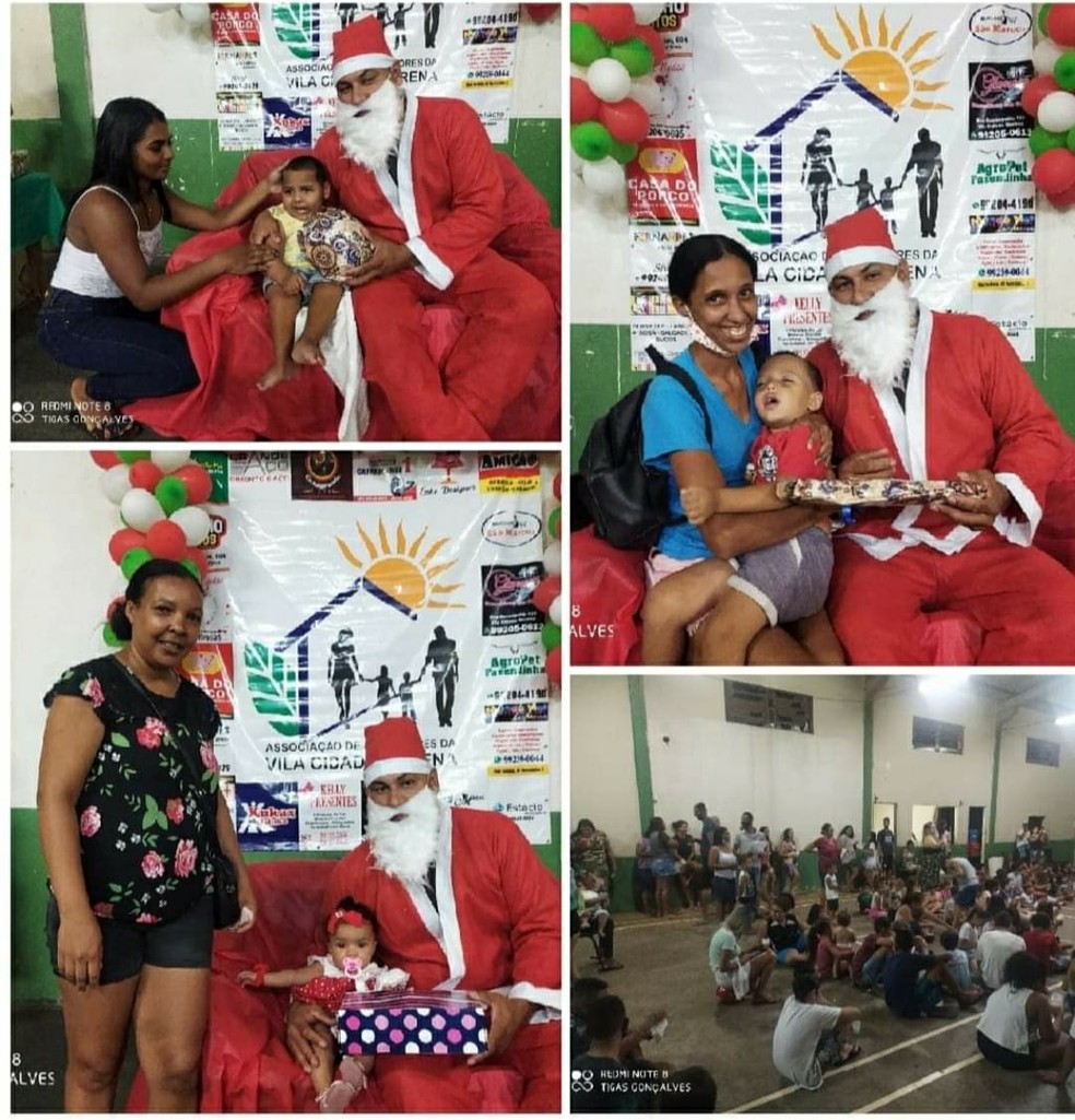 No Natal de 2021, presentes foram garantidos a várias crianças do bairro de Campo Grande. — Foto: Redes Sociais/Reprodução