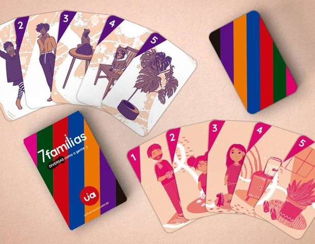 Jogo de cartas ilustra diferentes formatos de família (Foto: Divulgação)