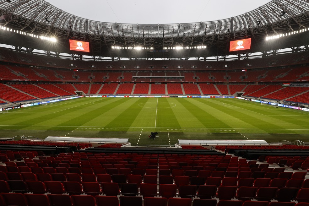 Puskás Arena em Budapeste será a sede da final da Liga Europa 2022/23 — Foto: Getty Images