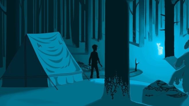 Cena de 'Harry Potter e as Relíquias da Morte', digitalmente reproduzida no Paint pelo artista Pat Hines (Foto: PAT HINES via BBC)