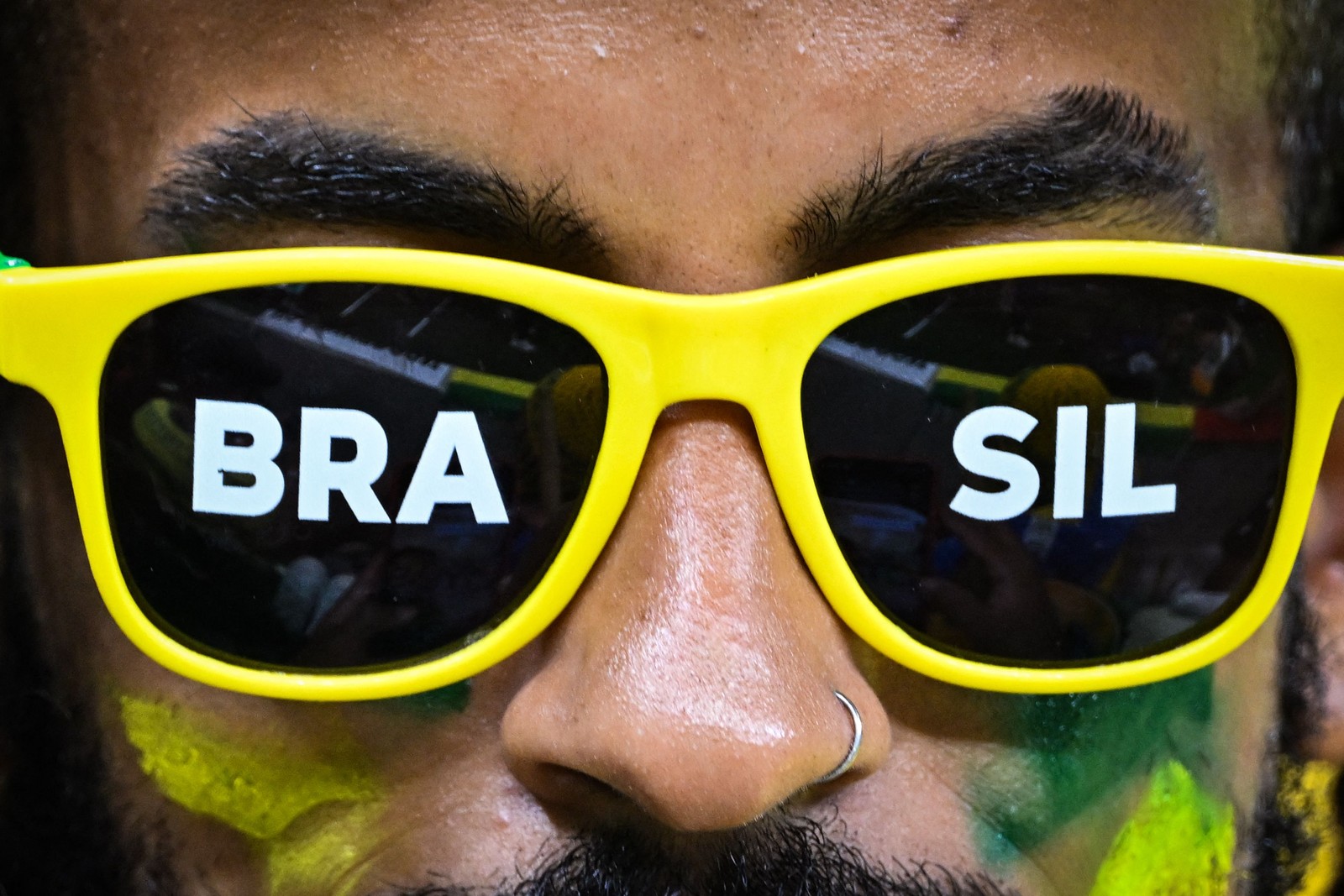 Torcida brasileira no Catar — Foto: Nelson Almeida / AFP