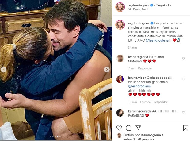 Renata Dominguez e Leandro Gléria ficam noivos (Foto: Reprodução/Instagram)