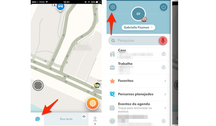 Abra o Waze no iOS e acesse as Configurações do app (Foto: Reprodução/Gabriela Fiszman)
