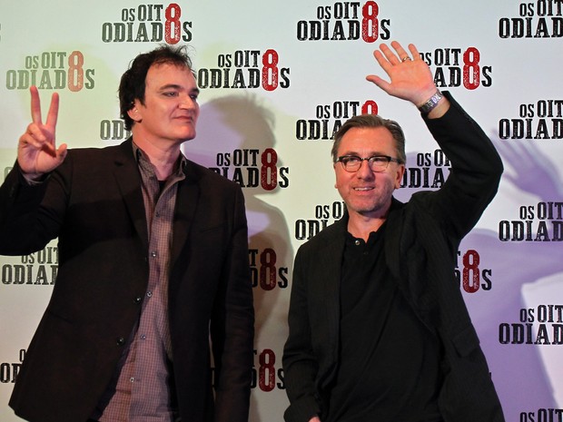 Entrevista coletiva com o diretor Quentin Tarantino e o ator Tim Roth para divulgar o filme 'Os Oito Odiados', com lançamento previsto para janeiro de 2016, nesta segunda-feira (23) em São Paulo (Foto: Sergio Castro/Estadão Conteúdo)