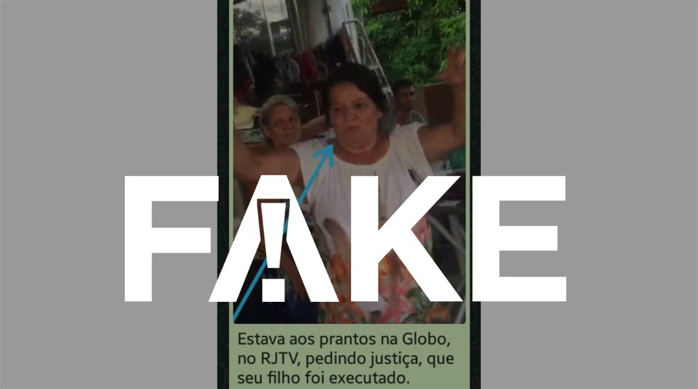 É #FAKE que vídeo mostre mãe de um dos mortos no Jacarezinho segurando e brincando com fuzil — Foto: Reprodução