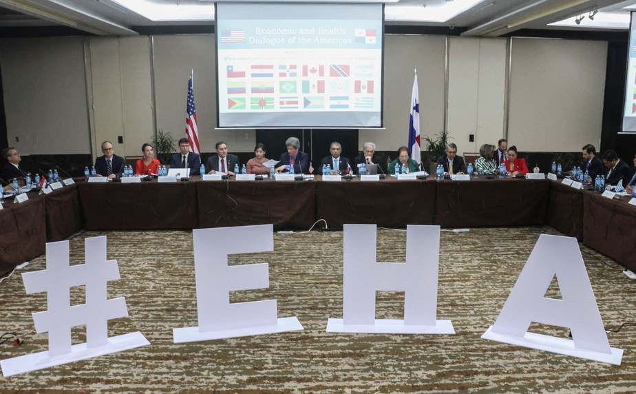 Encontro do grupo de Diálogo Econômico e de Saúde das Américas (EHA, sigla em inglês), formado por cerca de 20 países do continente, no Panamá