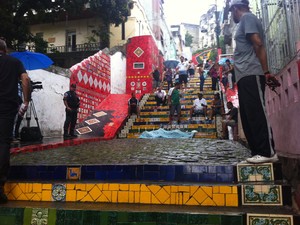 Artista de escadaria na Lapa, Selarón é encontrado morto  (Foto: Renata Soares/G1)