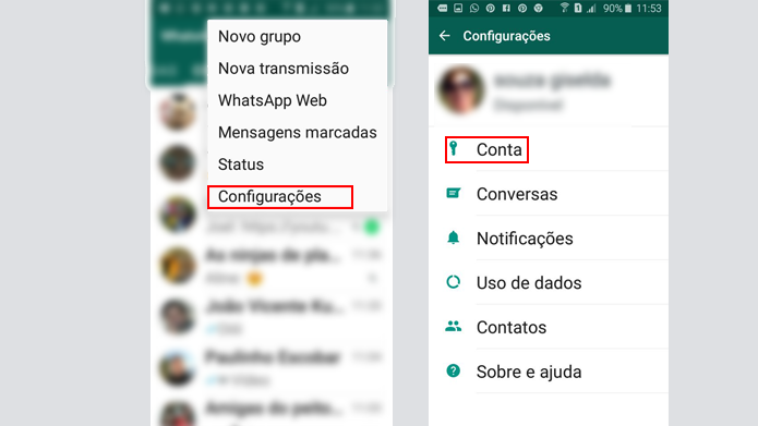 Configurações do WhatsApp têm opção para bloquear compartilhamento de dados (Foto: Reprodução/WhatsApp)