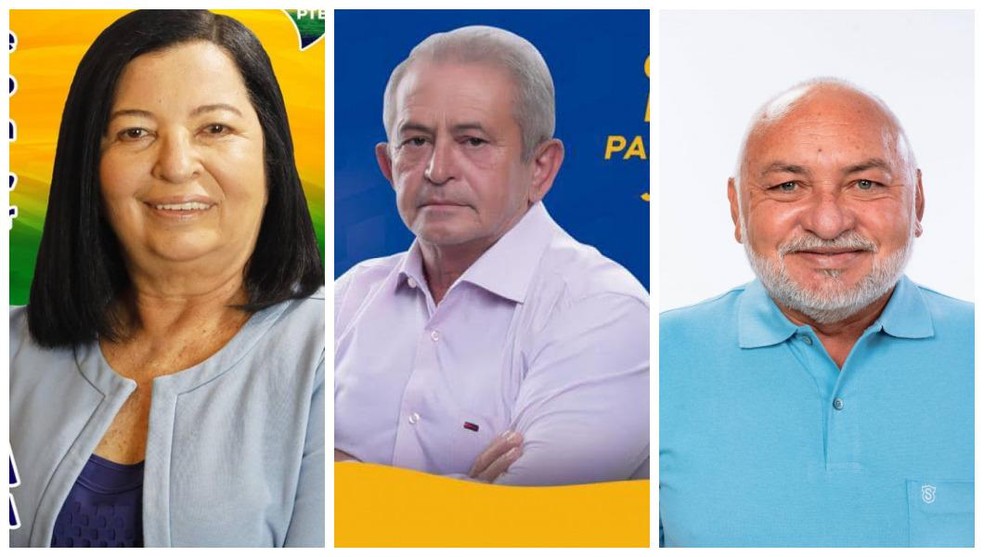 Auricélia Bezerra e Romão França, ambos do PTB e Jesualdo Duarte, do PSDB, devem assumir como vereadores de Juazeiro do Norte nesta quinta-feira (25). — Foto: Reprodução