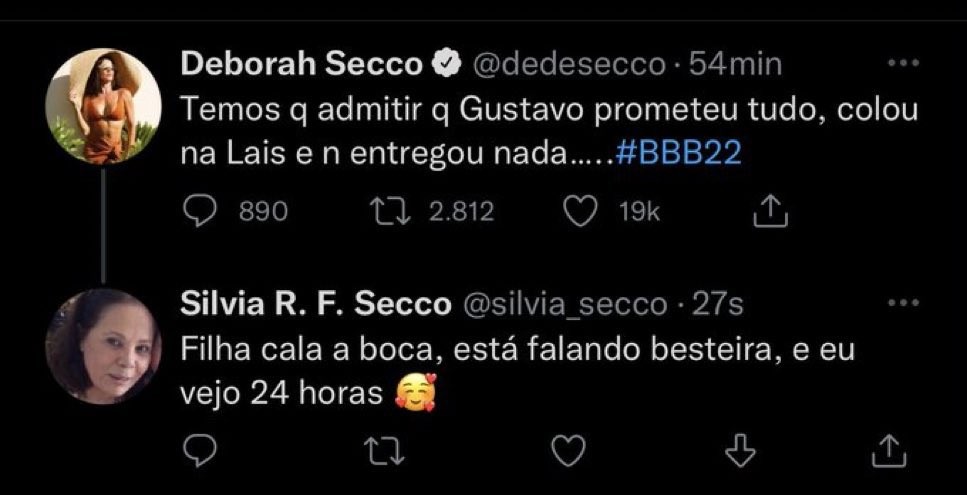 Deborah Secco e a mãe, Silvia, brigam no Twitter por Big Brother Brasil e fãs se divertem com o momento (Foto: Reprodução / Instagram)