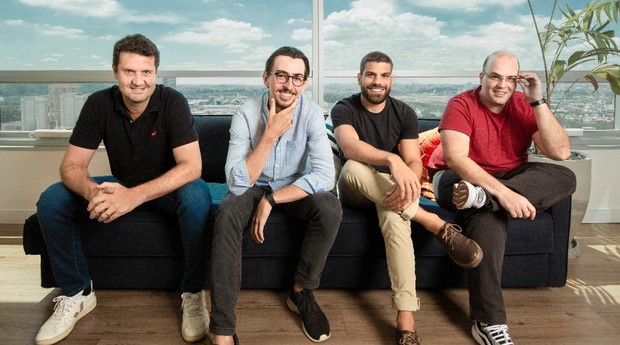 Adriano Meirinho e Marcelo França, cofundadores da Celcoin, e André Fellin e Gustavo Macedo, cofundadores da Flow Finance (Foto: Divulgação)