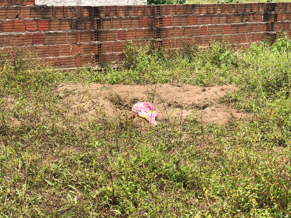 Cova rasa em terreno onde criminoso enterrou corpo de jovem de 25 anos em Canguaretama, RN — Foto: Vinícius Marinho/Inter TV Cabugi