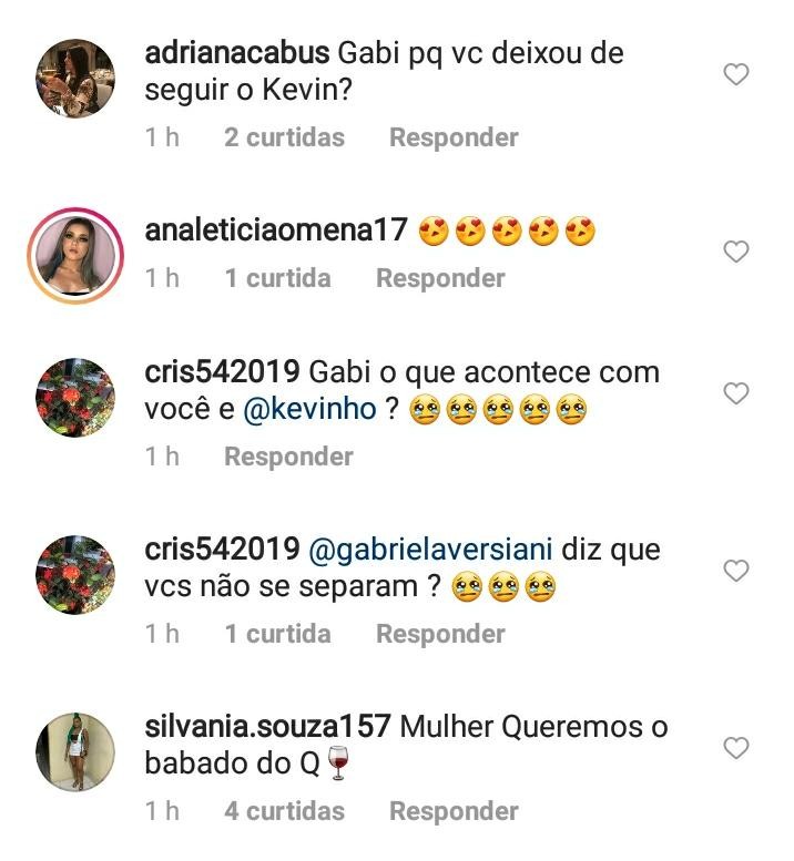 Fãs especulam término de Gabriela Versiani e Kevinho (Foto: Reprodução / Instagram)