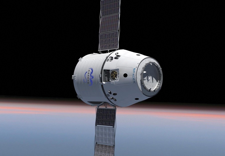 Representação da nave Dragon, da SpaceXAFP