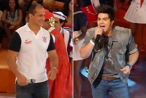 Junior Cigano e Luan Santana agitam Esquenta! deste domingo (Foto: Esquenta! / TV Globo)