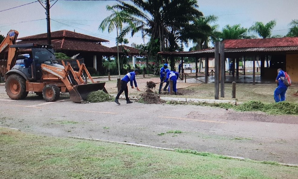 Parque começa a ser preparado para se tornar abrigo em caso de enchente na capital  — Foto: Reprodução/Rede Amazônica Acre