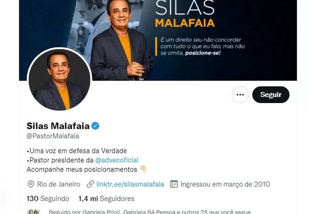 Conta do pastor Silas Malafaia foi suspensa por 12 horas por violar regras do Twitter (Foto: Reprodução via BBC)
