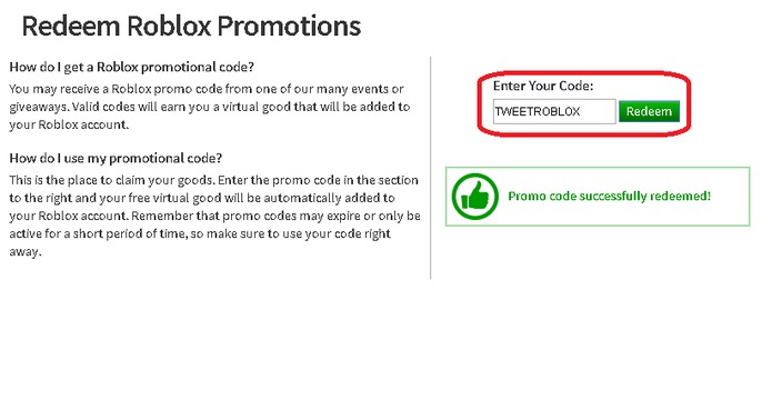 Redeem Roblox Promtions