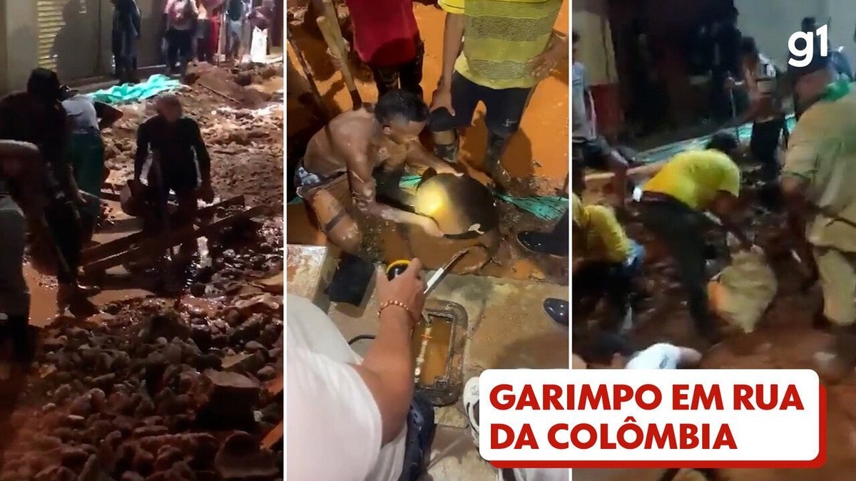 Video: Multitud convierte calle en mina en el centro de Colombia tras rumores de oro |  mundo