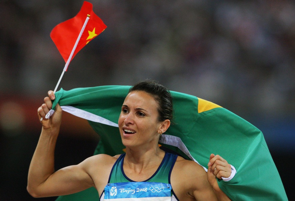 Medalhista olímpica Maurren Maggi não  — Foto: Stu Forster / Getty Images