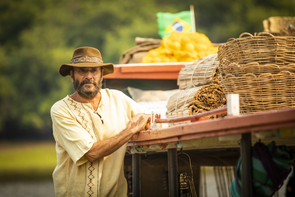 Almir Sater como Eugênio em 'Pantanal' — Foto: Globo