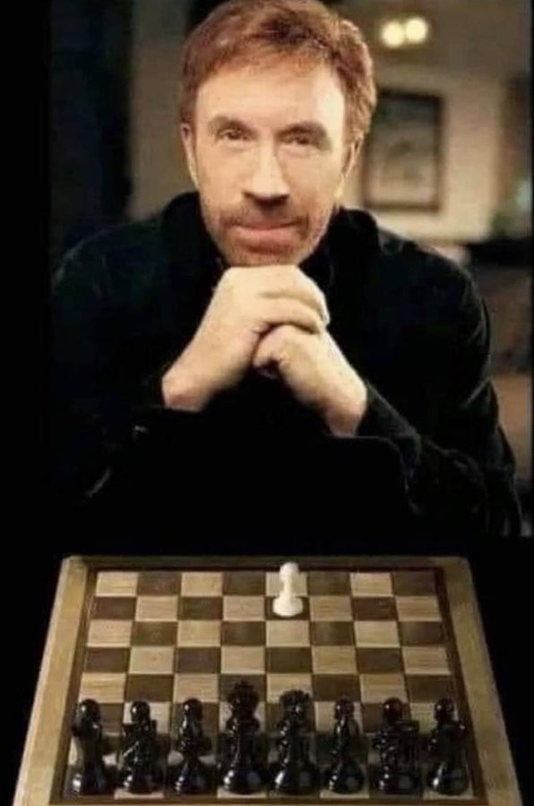 Meme de Musk mostra Chuck Norris jogando xadrez (Foto: Reprodução/redes sociais)