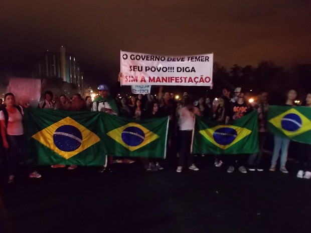 Manifestação São José dos Campos 2 de julho (Foto: Renato Celestrino/G1)
